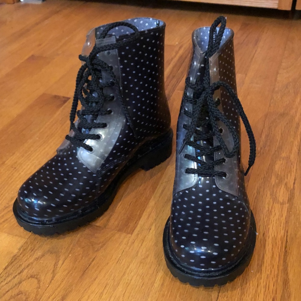 Dirty Laundry Polka Dot Rain Boots